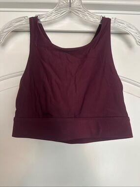 Women’s High-Neck Sports Bralette - Burgundy